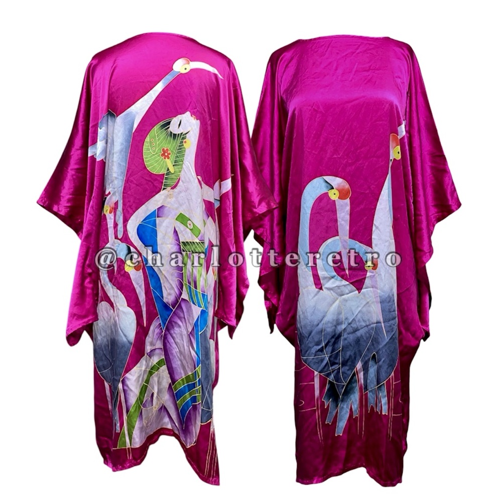 Art Deco Silk Kaftan Dress